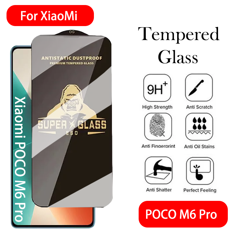 Gorilla Tempered Glass for Xiaomi Poco M6 Pro Screen Protector for  Xiaomi Poco M6 M5 M4 M3 M2 Pro
