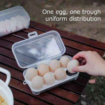 3/4/8 Grids Portable Egg Box Outdoor Transparent Egg Organizer Box For Camping Picnic Barbecue Practical Outdoor Accessories 1pc