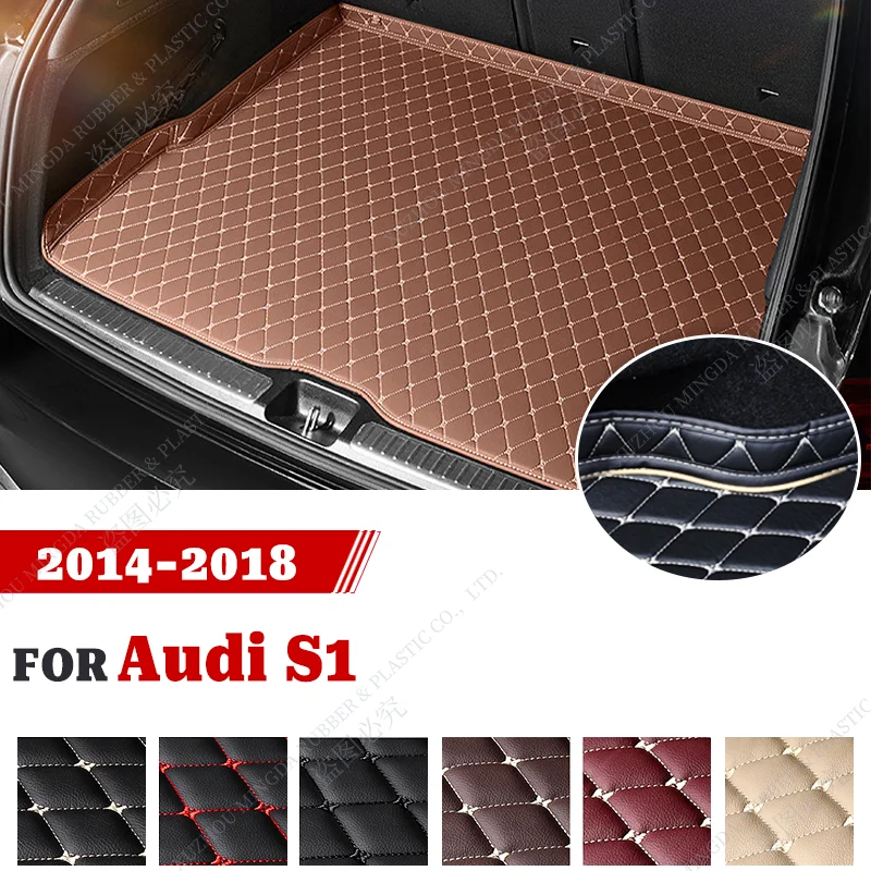 

Artificial leather Custom Car trunk mat for Audi S1 2014 2015 2016 2017 2018 Liner Cargo Carpet Pad car accessories