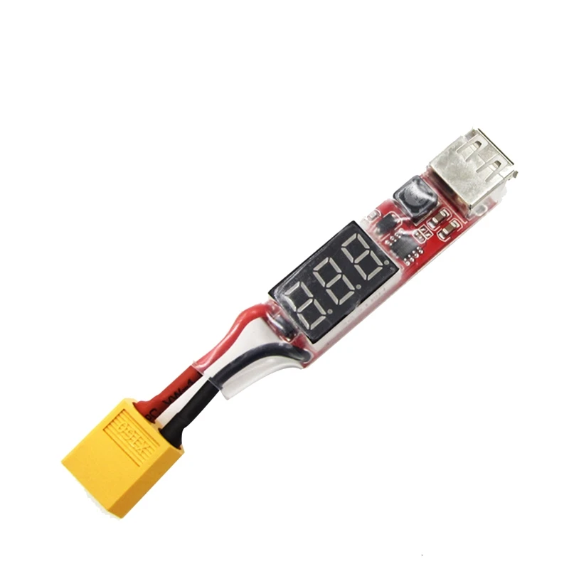 Yopeissn 2S-6S - Convertitore per caricabatterie USB da lipo al litio con scheda adattatore per display di tensione per proteggere le funzioni del telefono, spina a T, facile da usare