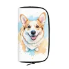 Cute German Shepherd Pug Border Collie Chihuahua Dog Print Wallet Watercolor Painting Dog Credit Card Earphone Holder Purse 6