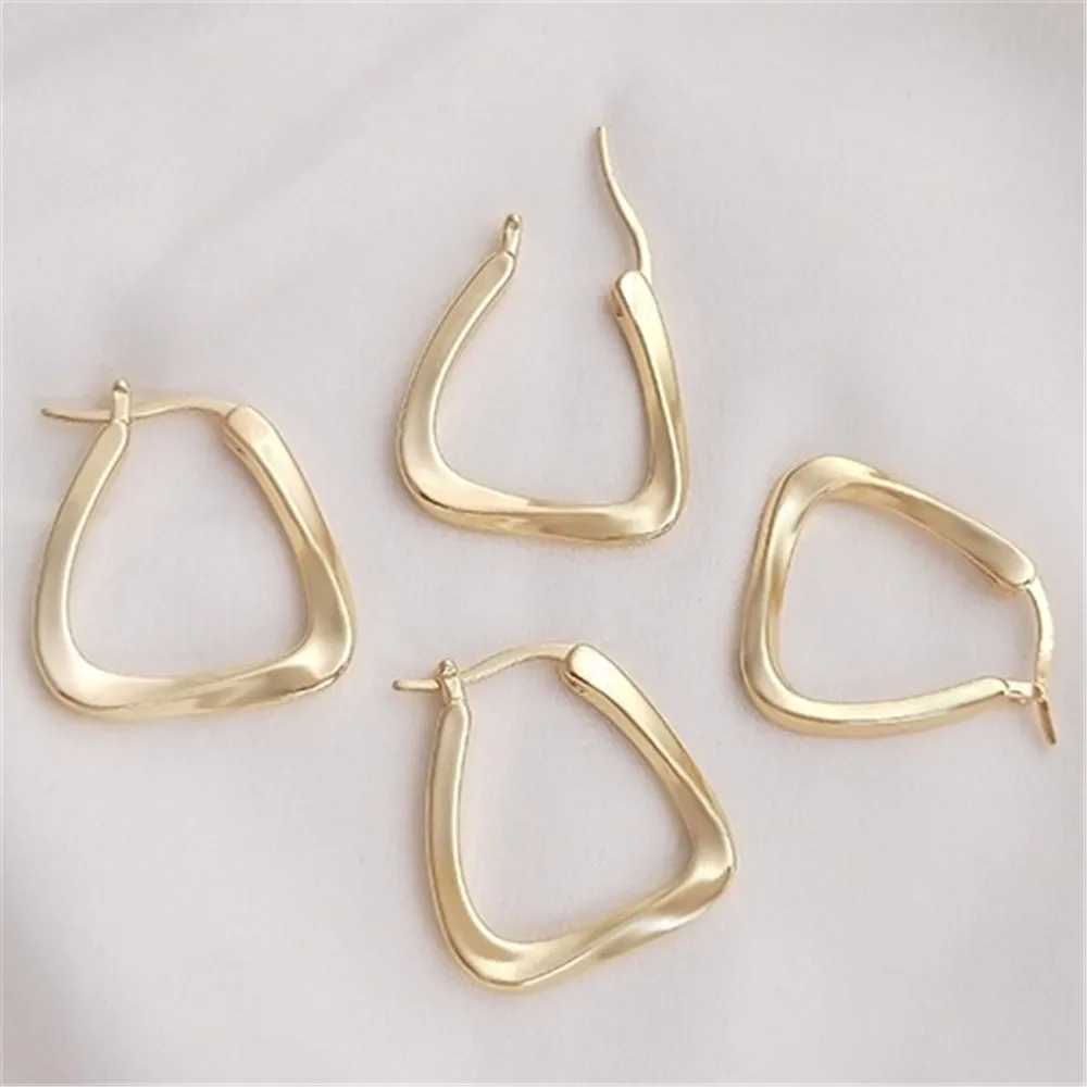 14K Gold-filled Geometric Twisted Metal Triangle Earrings Women's Light Luxury Earrings Niche Earrings High-end Earrings E228