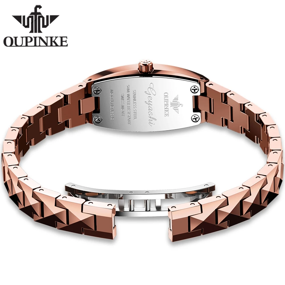OUPINKE 3242 Import Quartz Movement Watch For Women Tungsteel Steel Strap Original Wristwatch Sapphire Mirror Luxury Dress Watch 4