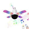 1500Lumens Led 6500k Ambient Music Light, Bluetooth Music Fan Colorful Projection Light, Music Speaker Sync Color Changing Light 3