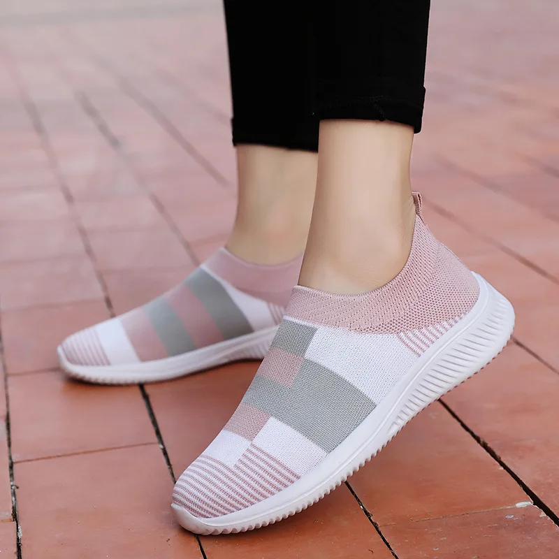 

Women's Shoes Vulcanized Knit Sneakers Women's New Flats Mélange Vulcanized Shoes Casual