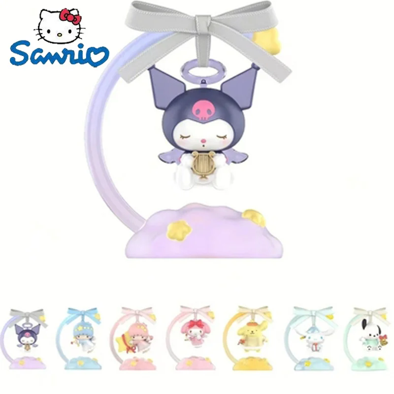 Sanrio Cartoon Action Figures Anime Hellokitty Mymelody Kuromi  Littletwinstars Pompom Purin Pochacco Night Light Model Kid Toy