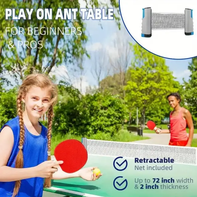 Universal Retractable Ping Pong Net Portable Table Tennis Training Net Rack Anywhere Retractable Net Rack Exercise Equipments 3