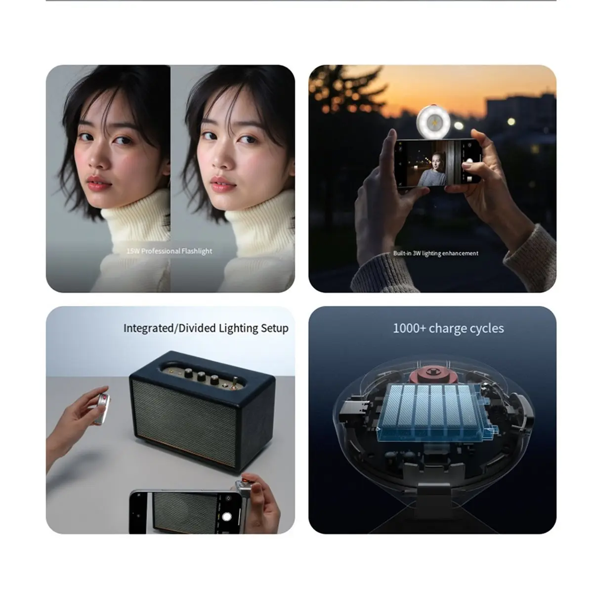 추수감사절 자석식 휴대폰 카메라 사진 촬영 핸드 그립 리모컨 셔터 그립 홀더 (아이폰 스마트폰 비디오 브이로그 촬영용)