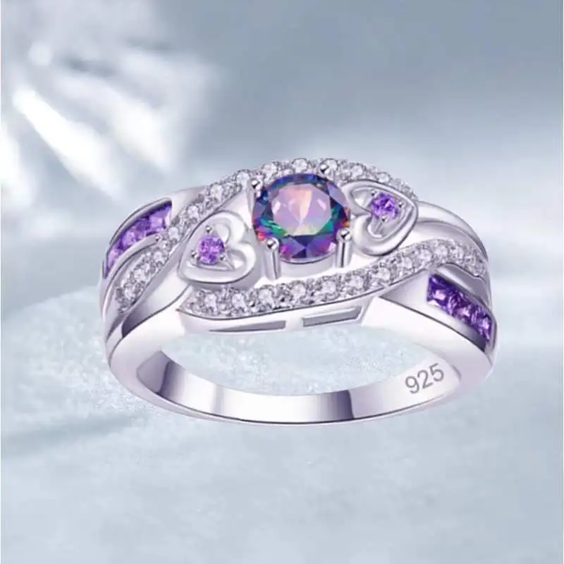 Luxury Rings for Women Natural Gem Cut Square Amethyst Ring Vintage Engagement Wedding Ring Jewelry Accessories Anel Feminino wedding rings finger rings womens ring jewelry rings ring jewelry