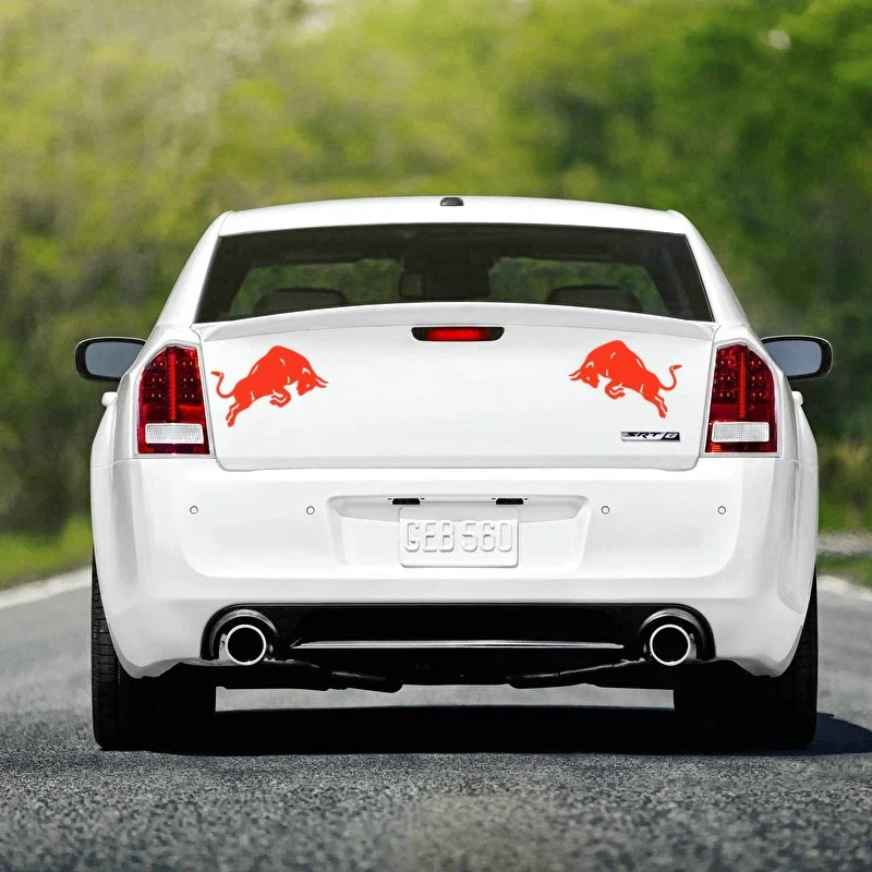 Adesivo Auto Kiwistar Bull Design 1, Cromo, Tuning E Personalizzazione