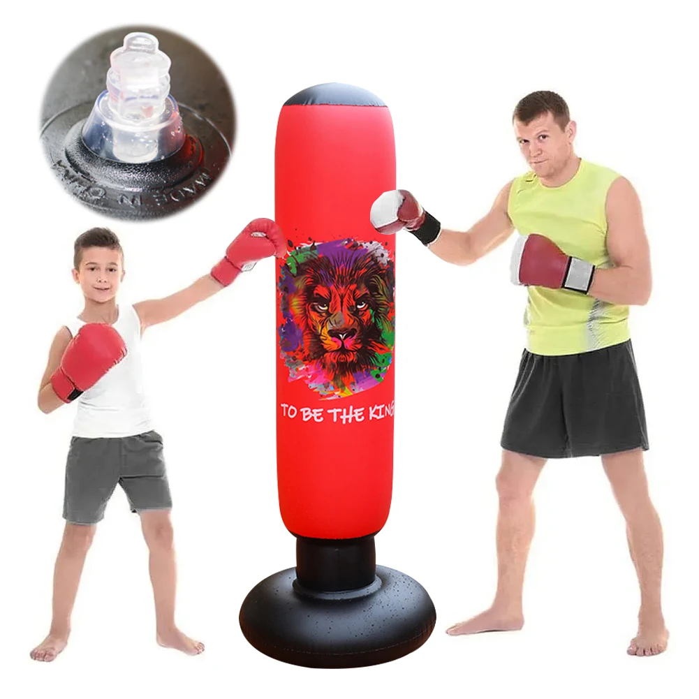 Kids Inflatable Punching Bag Bounce-Back Punch Bag Lightweight Inflation Punching Column Thickened for Boxing Training