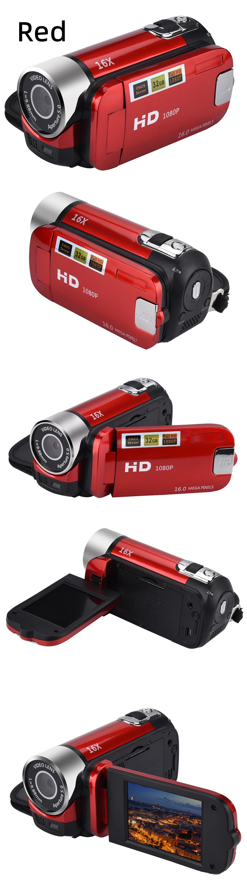 2.7-inch Screen Digital Camera 16MP HD 1080P Children Gift Recording 16x Zoom Video Camera Photo Lithium Battery Фотокамера