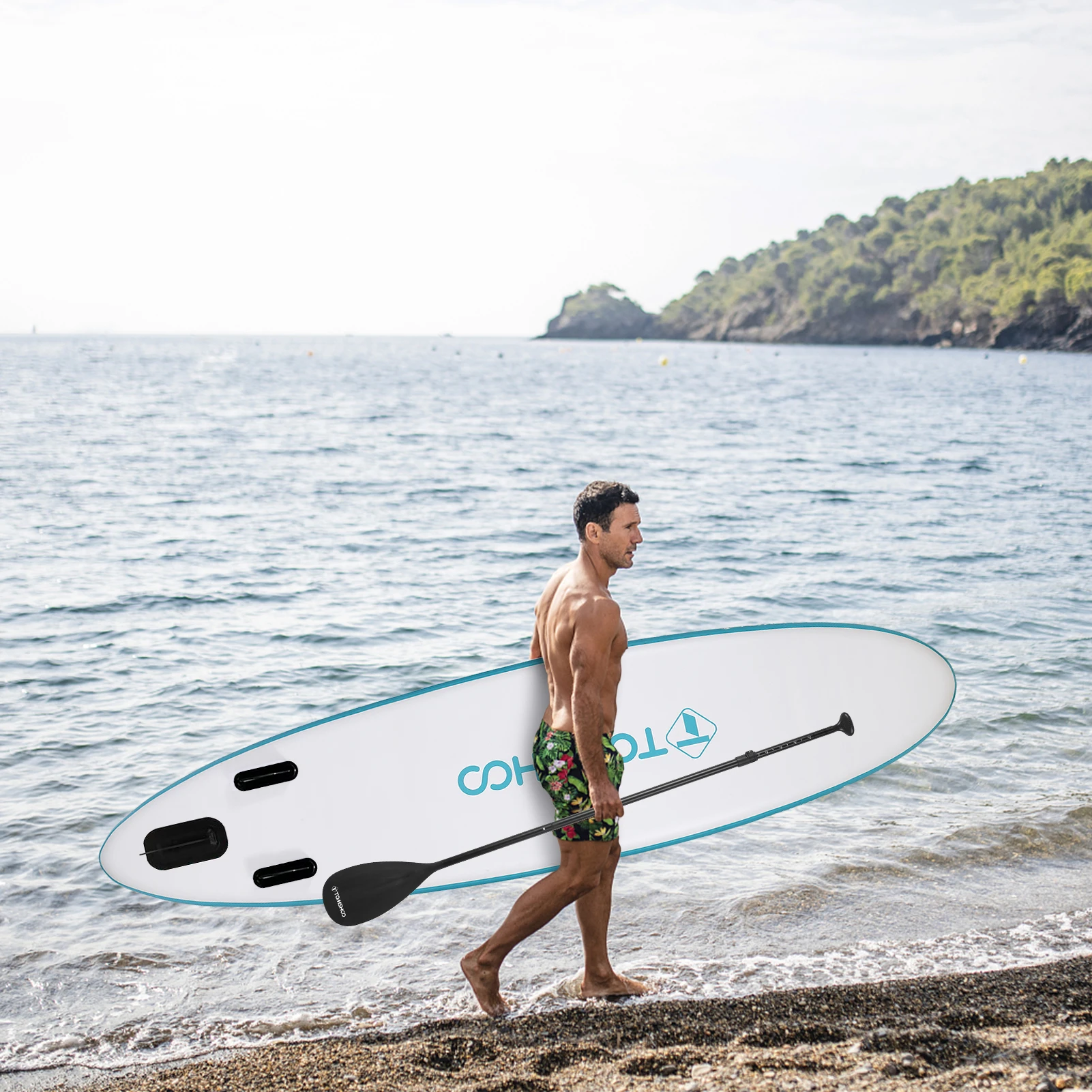 

TOMSHOO Inflatable Stand Up Paddle Board 6 Inch Thick SUP Paddleboard Water Sport with Adjustable Paddle Pump Travel Backpack