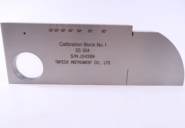 304 stainless steel V1 type Ultrasonic Calibration Test Block MM Version IIW-Type ISO2400-2012 with Straight groove 3mm hole