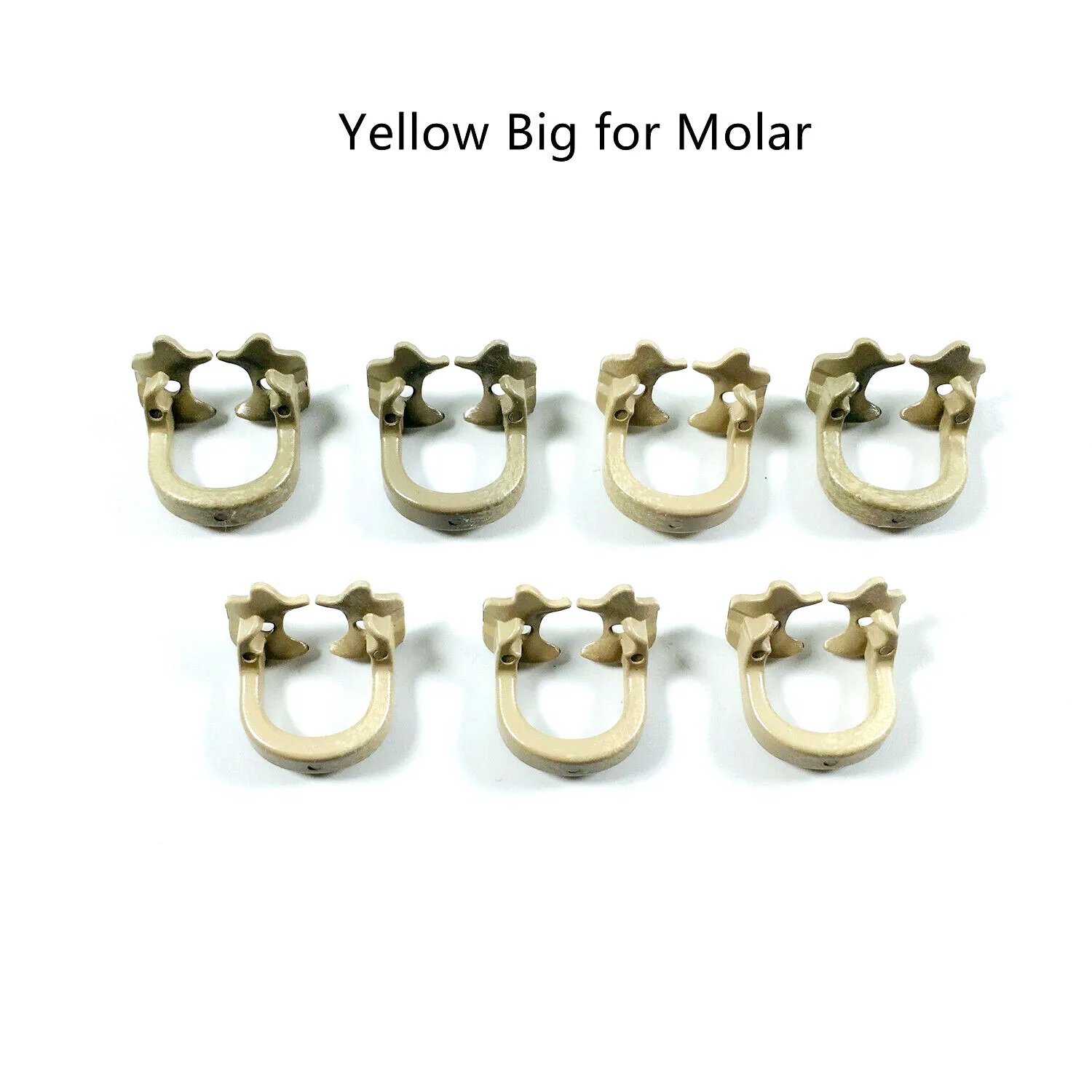 

Dental Rubber Dam Clamps Rubber Barrier Clip Resin Material For Dental Lab Dentist Tools Yellow Big For Molar