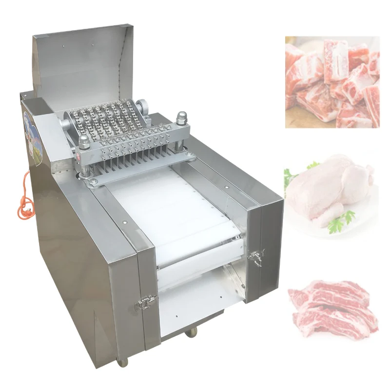 

Stainless Steel Automatic Chopping Machine For Cutting Fresh Duck Goose Fish Ribs Pig Feet Frozen Meat Dicing Machine