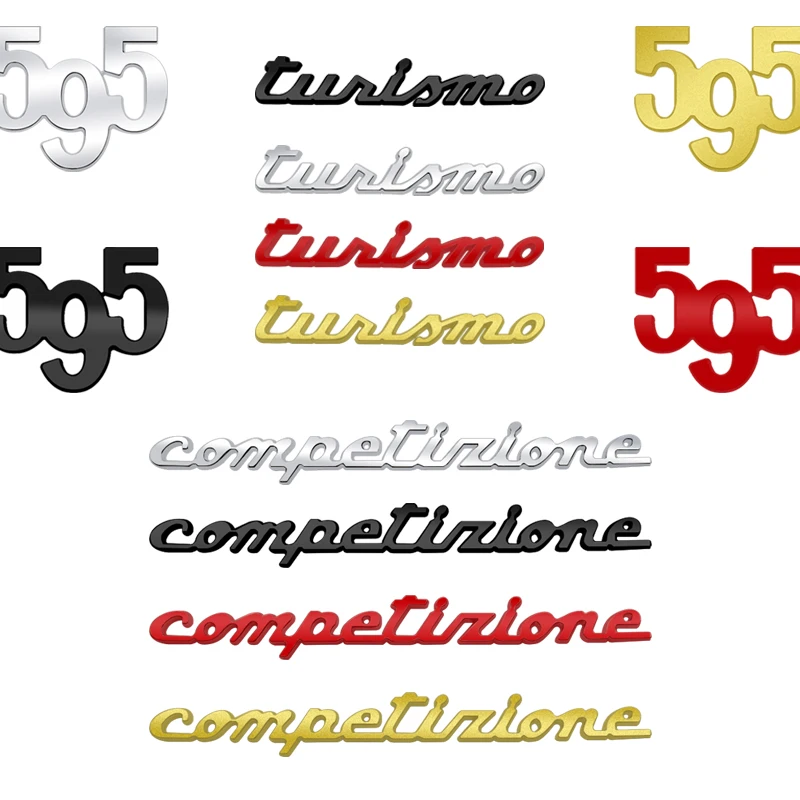 Emblema Auto Metallo 595 Competizione Turismo Badge Logo Body Decals Sticker Per Fiat 500 Abarth 695 Accessori Per Lo Styling