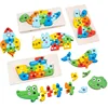 3D Stereoscopic Montessori Wooden Puzzle Cartoon Dinosaur Animal Shape Color Cognitive Educational Game Toy Kids Birthday Gift 5
