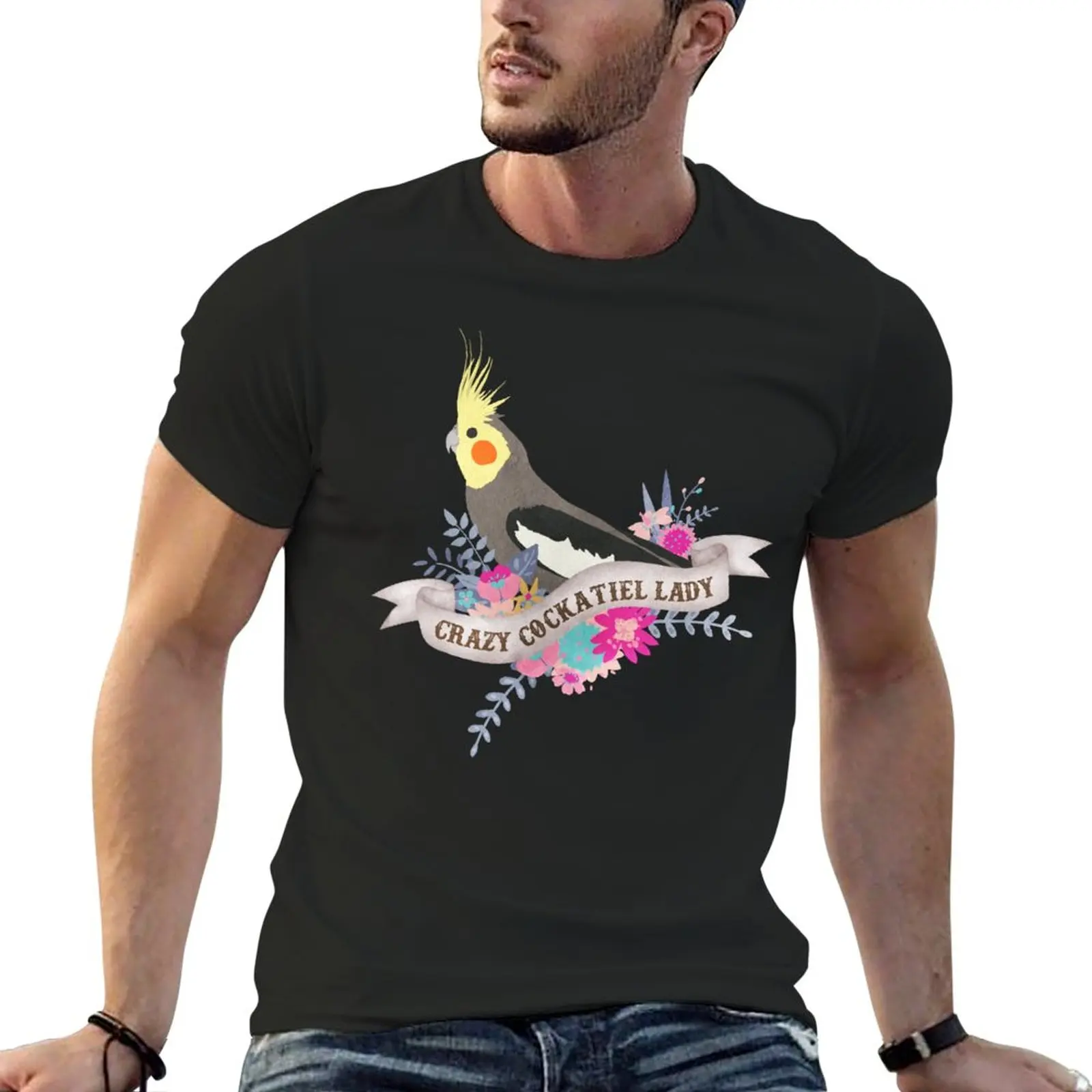 

New Crazy Cockatiel Lady T-Shirt quick-drying t-shirt man clothes Blouse boys t shirts plain white t shirts men