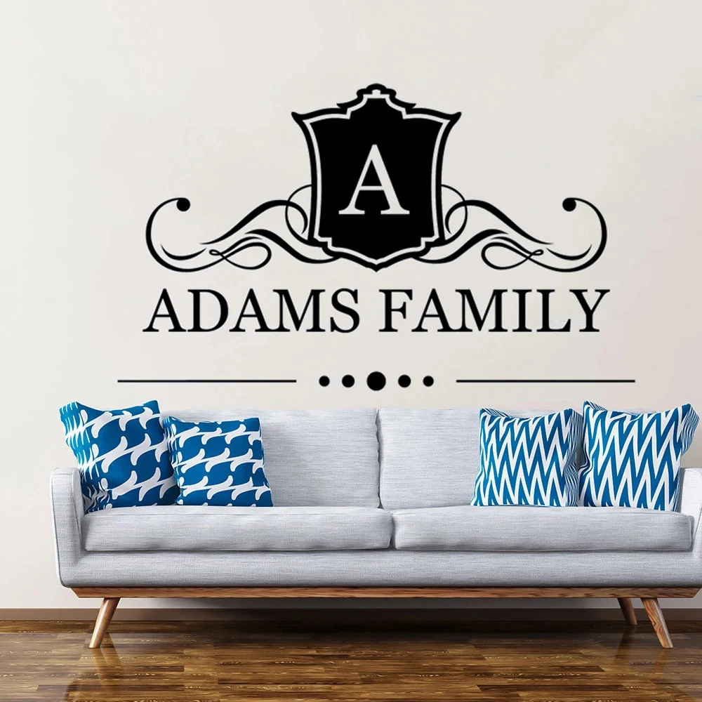 

Custom Family Last Name Wall Decals Personalized Housewarming Gift Stickers Vinyl Bedroom Livingroom Decor Murals HJ1481