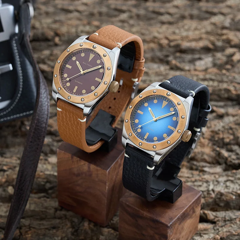 新品☆腕時計 AQUATICO ダイバーズウォッチ「ブロンズグリーン」