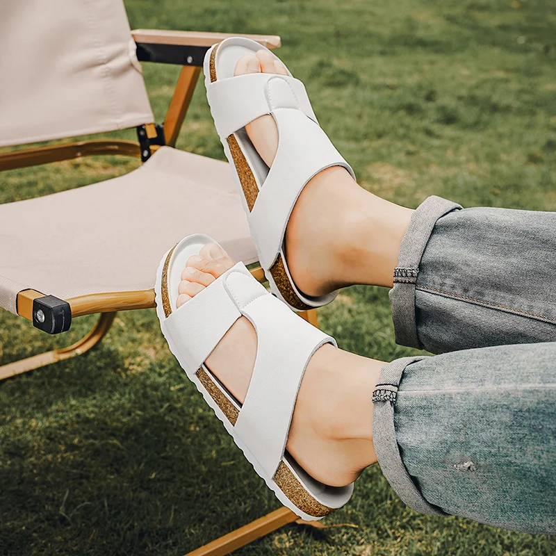 Men's Summer Cork Clogs, Anti-slip Casual Outdoor Slides_voghion.com