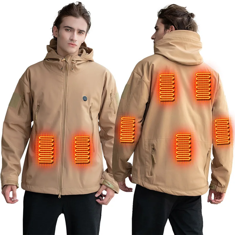 

Camouflage Heating Jacket Winter Motorcycle Hooded Jacket Men 7 Zone Usb Electric Heating Thermostatic Camping Warm Jacket Coats