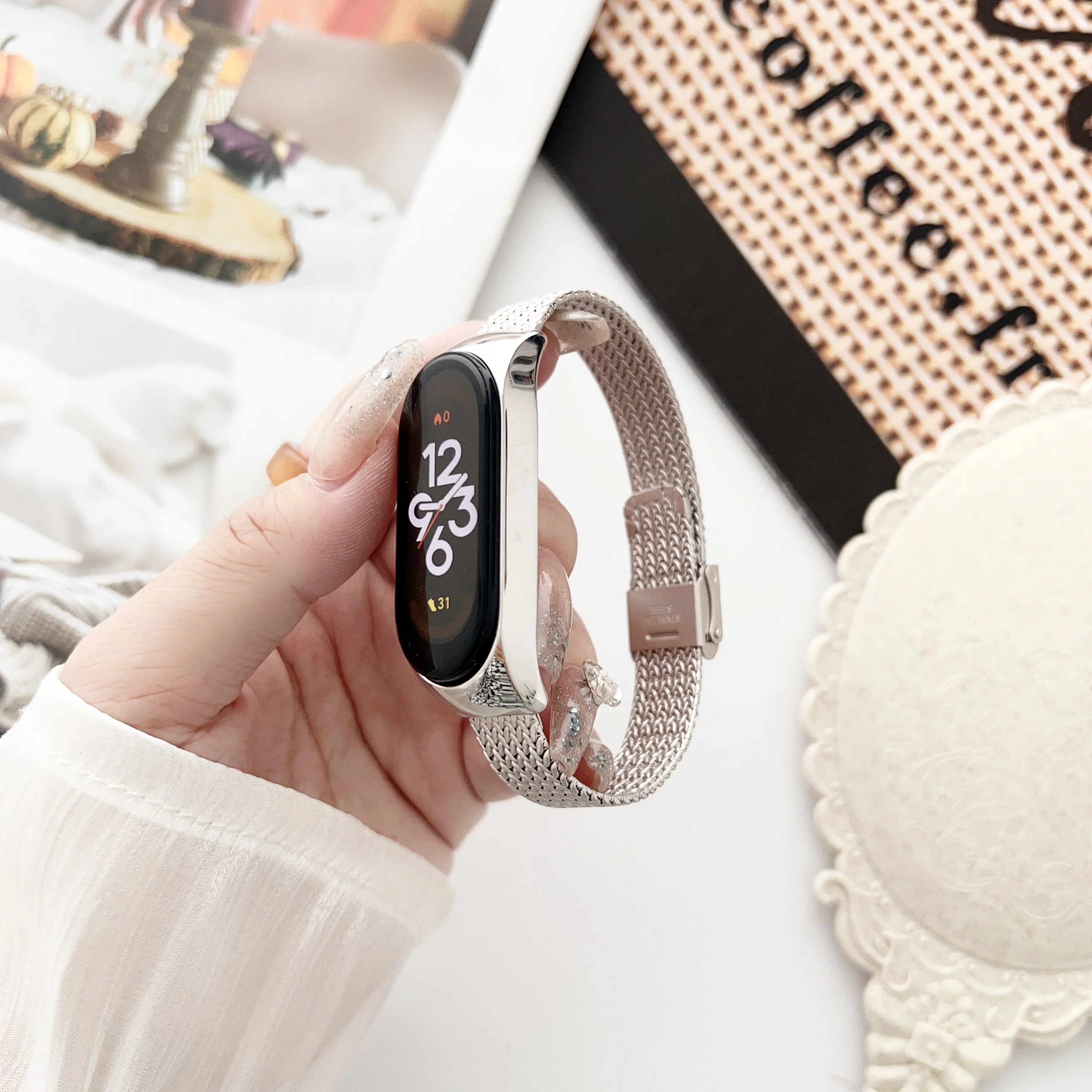 Cinturino Starlight Per Xiaomi Mi Band 7 6 5 4 3 Clip In Acciaio Inossidabile Bracciale In Metallo Per Cinturino Mi Band 5 6 7 Cinghie Di Ricambio