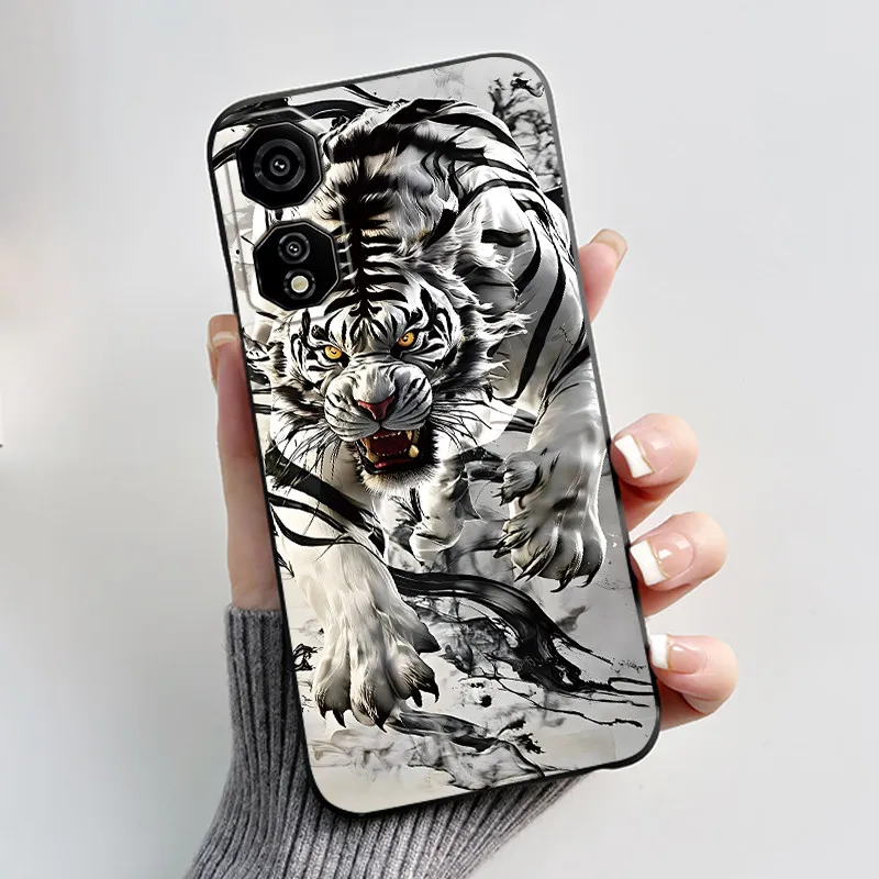 Cute Love Heart Rabbit Black Silicone Soft Protective Phone Case