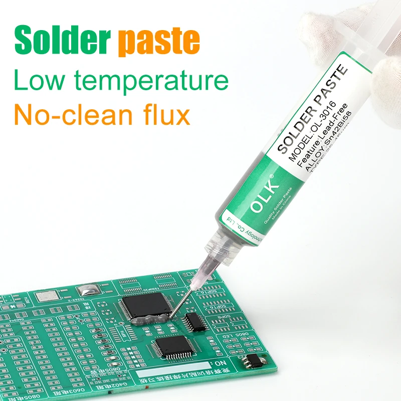 Lead-free Syringe Solder Paste Low Temperature Flux For Soldering Led Sn42Bi58 138℃ Sn63 SMD Repair Tin paste