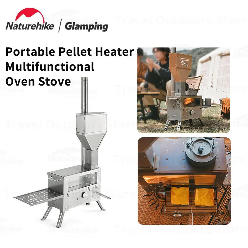 Naturehike Camping Stove Pellet Heating Fire Wood Heater Stove Portable Temperature Control Oven Picnic Cooing Stove Tent Stove