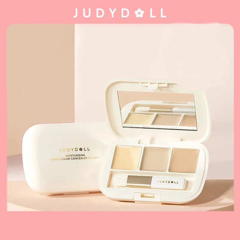 Moisturizing Three-Color Concealer Palette High Coverage Waterproof Sweatproof Long-Lasting Natural