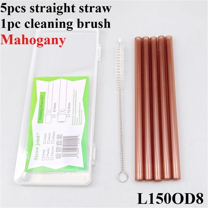 Eco-Friendly Borosilicate Glass Straws - 5-Pack Gift Set