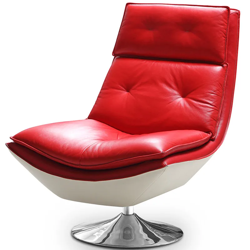 Soggiorno Moderno Divano In Pelle Divano Componibile Europeo Sedia Girevole Hm01