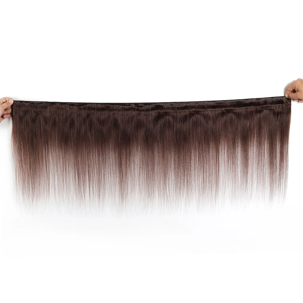100% Straight Human Hair Bundles Brazilian Hair Weave Bundles Extension For Women Brown #4 Black Remy Weaving 1/2pcs