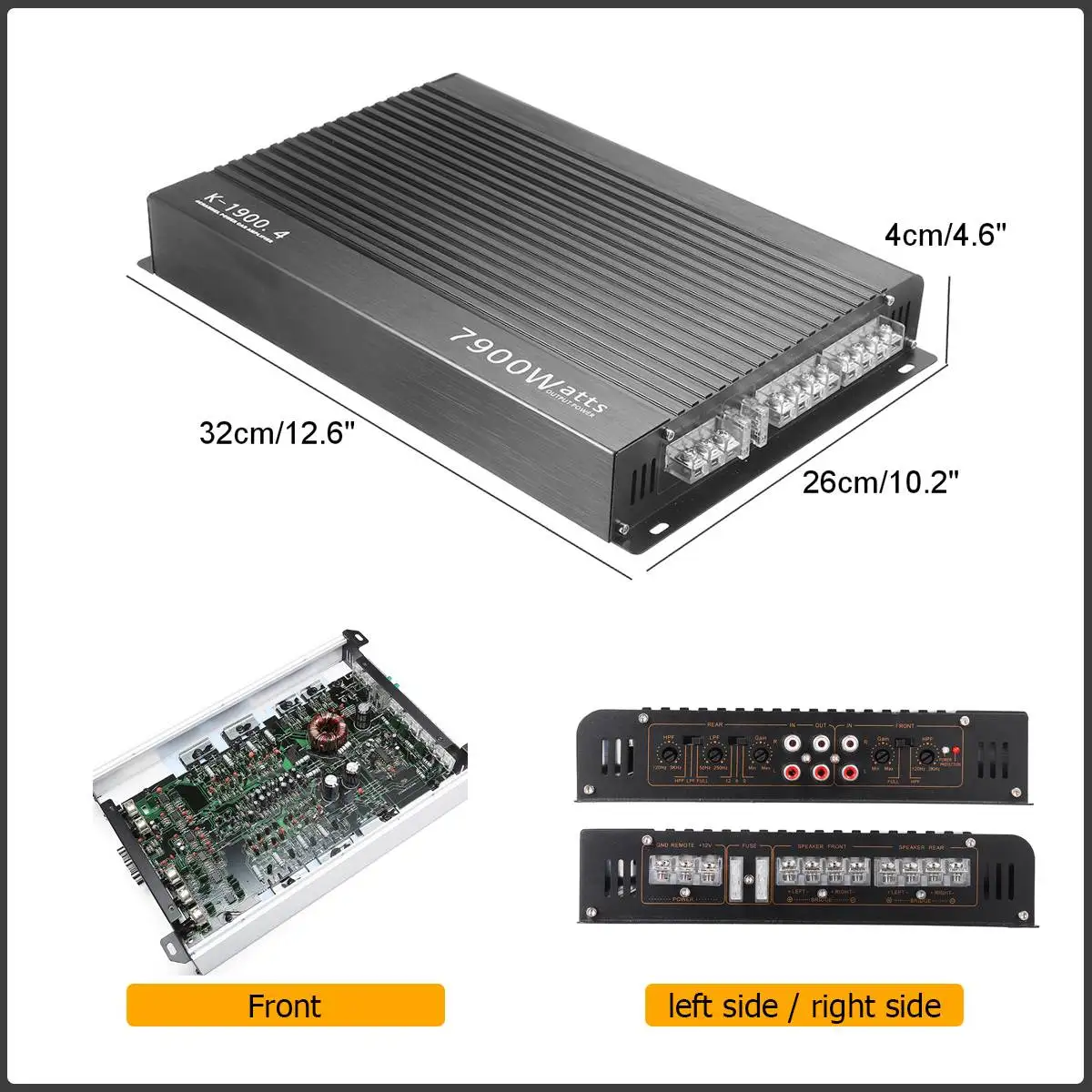 Amplificatore Auto 12V 1800W - Potente Stereo Per Subwoofer, In Lega Di Alluminio - Foto 10