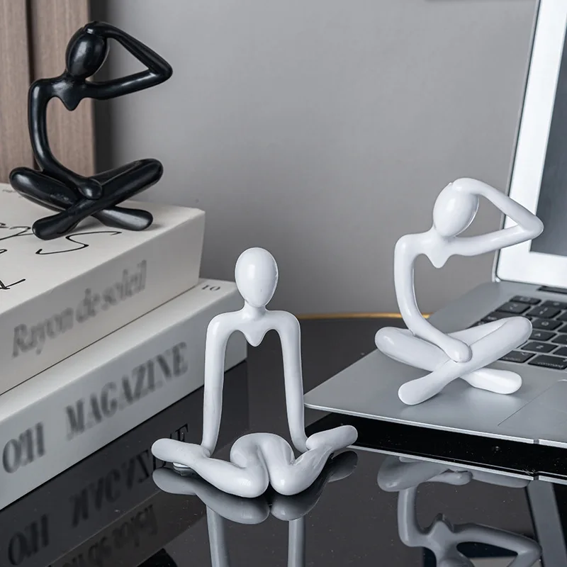Small Plastic Abstract Thinker Figure Home Decor Ornament