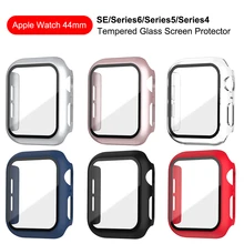 

Hard Case for Apple Watch SE Series 6 Series 4 Series 5 44mm Screen Protector iWatch Tempered Glass 3D 9H bumper PC Cover