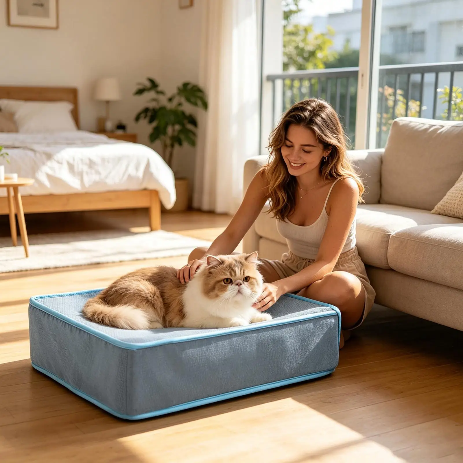 Tapete Refrescante para Cães 51,5x38x14cm Lavável com 5 Bolsas de Gelo, Ideal para Cães e Gatos, Perfeito para Uso Interno e Externo no Verão e Viagens._voghion.com