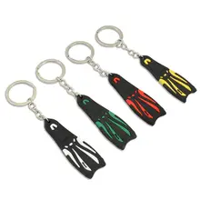 

Mini Chain Scuba Dive Fins Flippers Key Chain Holder Silicone and Steel Keyring Keychain for Boat Kayak Surfing Sailing Dropship