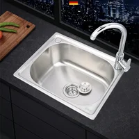 Durable Thickened 304 Stainless Steel Kitchen Sink  Single Large Basin Sink Set Offering Long-lasting and Functional Use 2