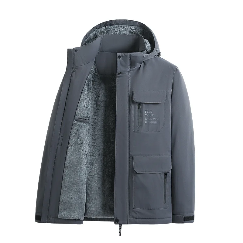 

2023 Winter Outdoor Plus Fluff Thickened Polar Fleece Warm Hooded Jacket