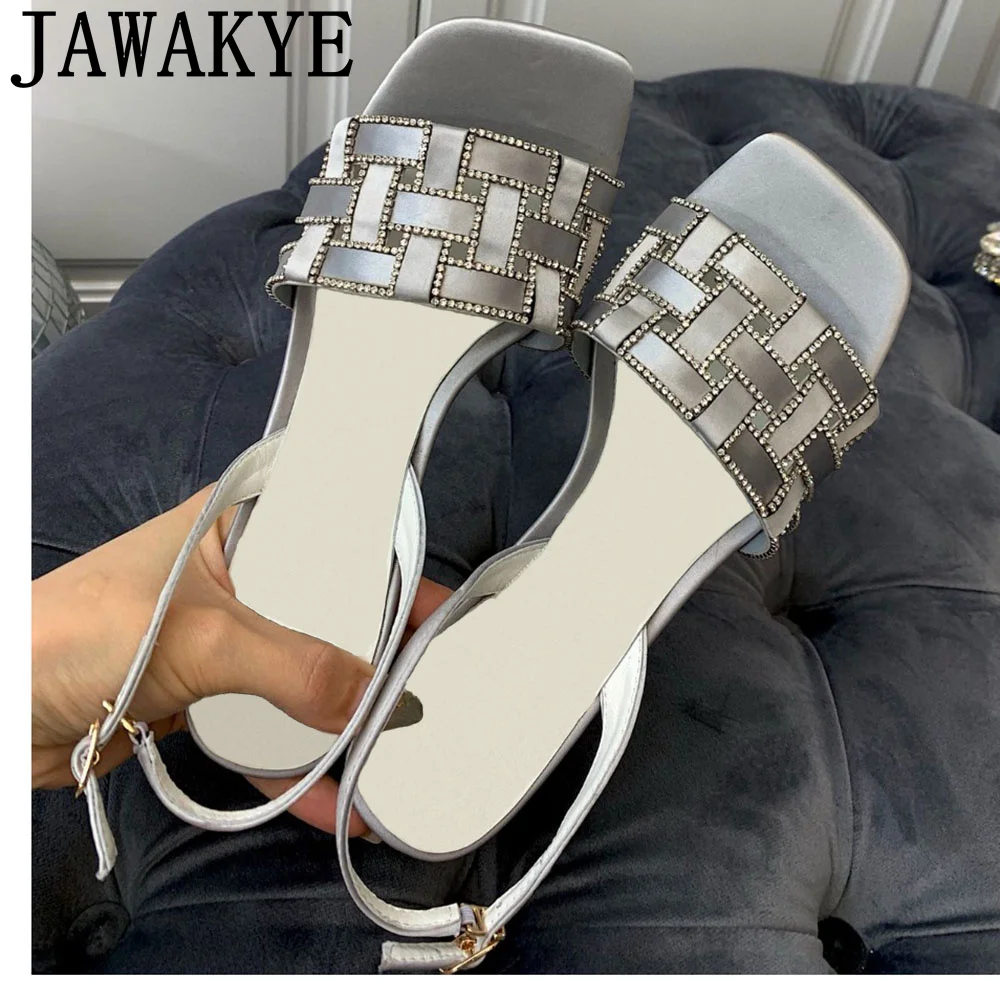 

Cross Weave Genuine Leather High Heel Sandals Women Shoes Buckle Strap Slingback Stiletto Women Shoes Square Toe Sandalias Femme