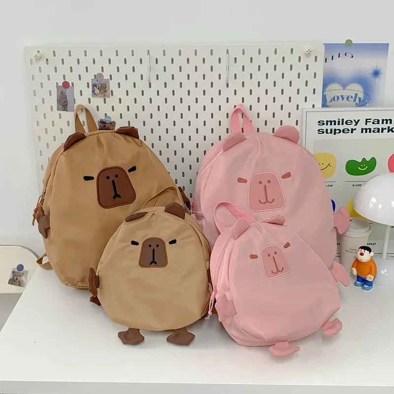 Zaino In Peluche A Forma Di Capibara, Morbido, 29x27 Cm, Grande Capacità, Per Scuola E Viaggi, Regalo Simpatico Per Studenti - 5
