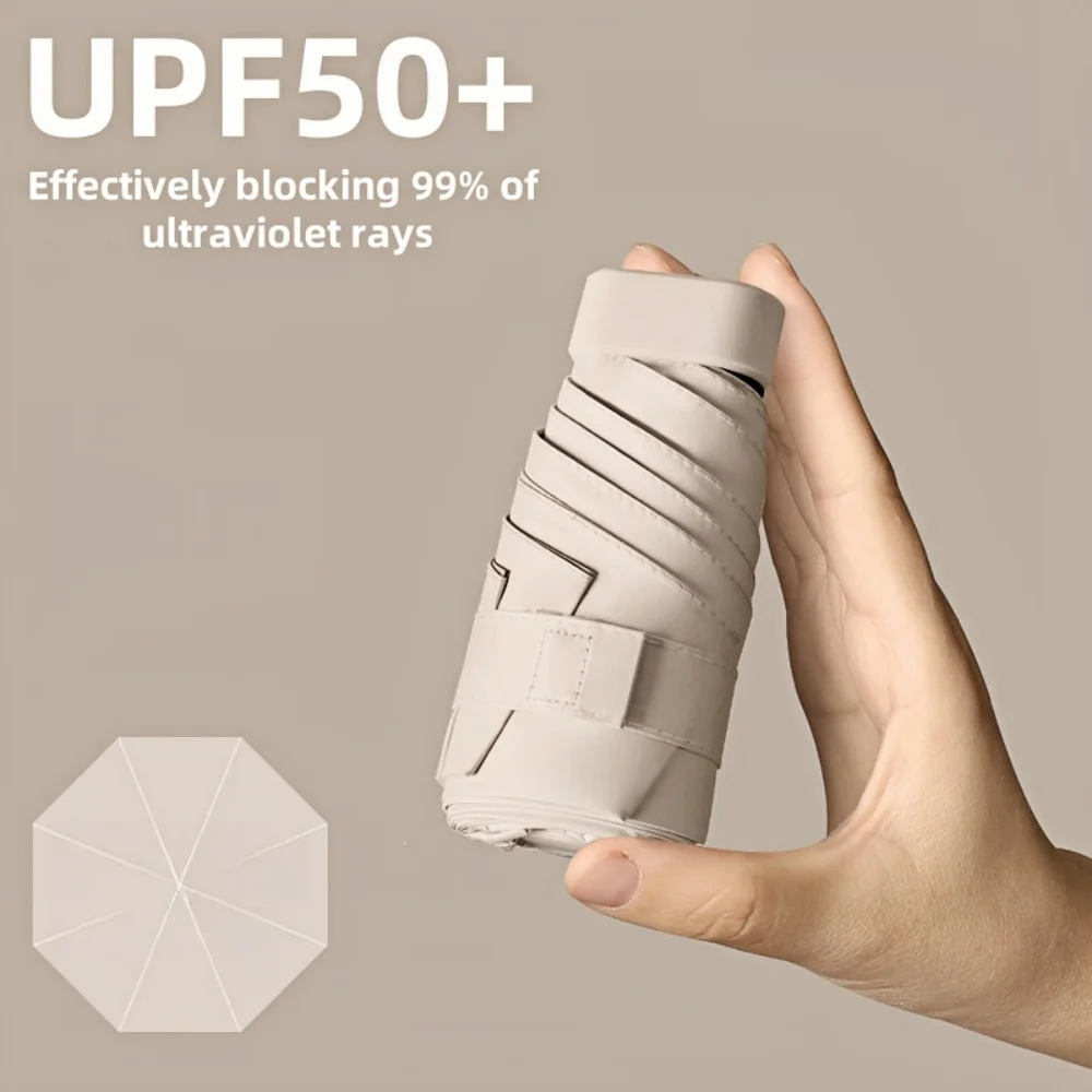 Portable Anti-UV Mini Umbrella - Compact Travel Sunshade for All Weather with UV Protection and Reinforced Design