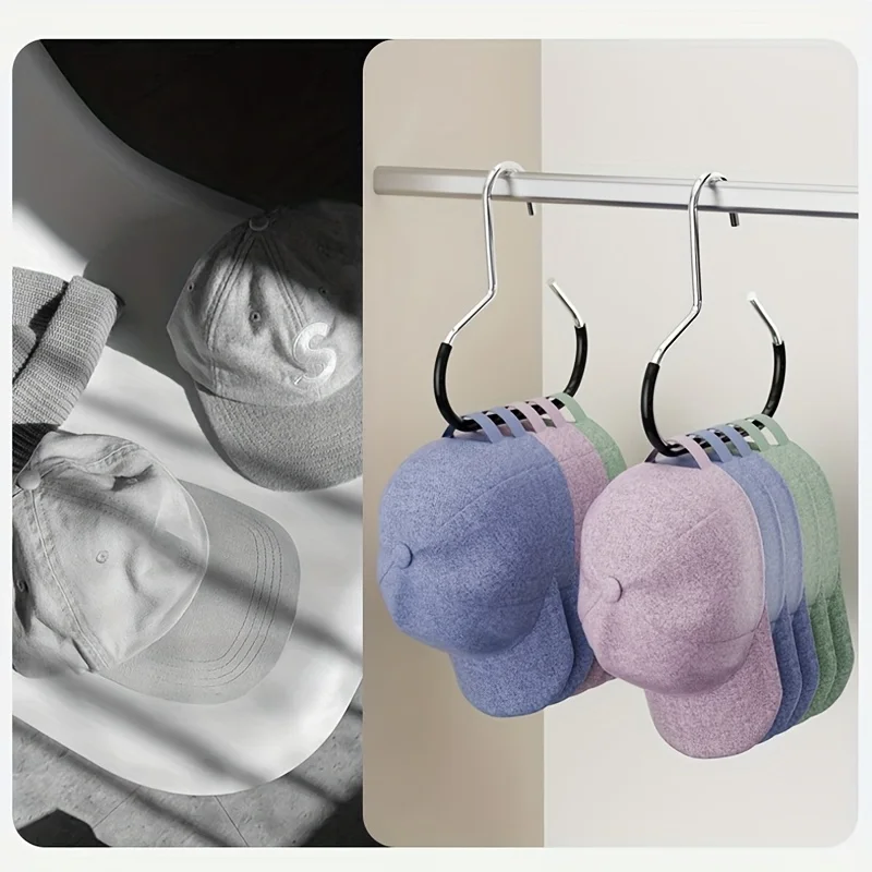 2pcs Clothes Accessories Hanger Cap Ties Belt Underwear Hook No Trace Non-slip Hat Rack Wardrobe Organizer Cap Ties Belt Storage 5