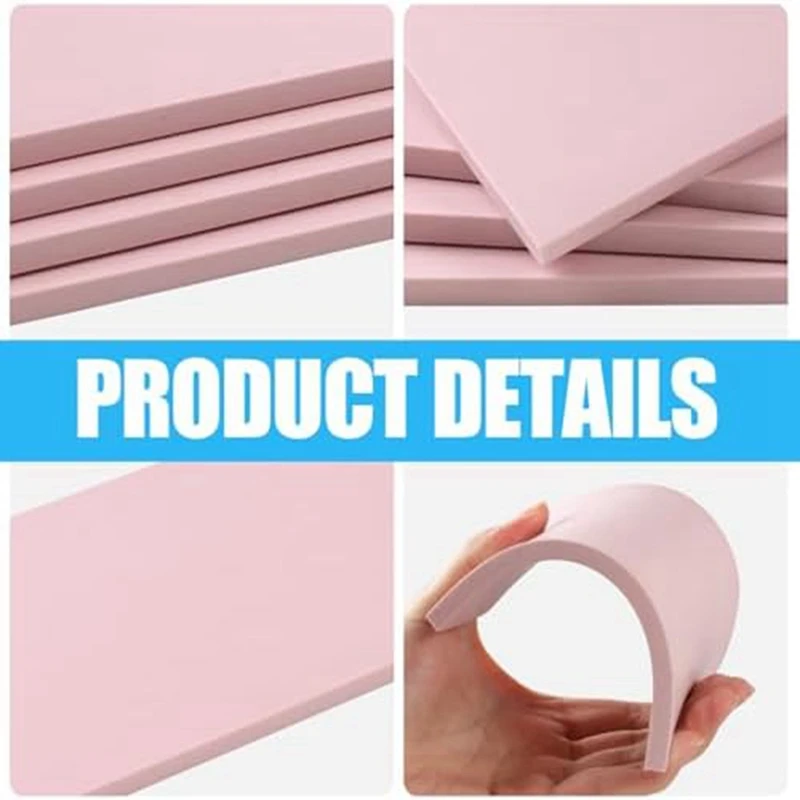 인쇄 생산용 핑크 고무 각인, 4 개, 15x10cm, 내구성, 쉬운 설치, 사용하기 쉬운 스탬프 제작 키트