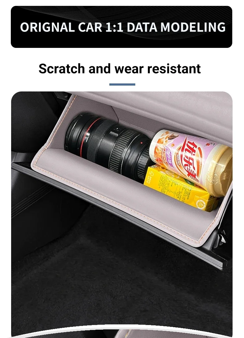 For Byd Yuan Plus Atto 3 2022-2025 Car Passenger Glove Box Storage Slot Pad Organizer Case Leather Protector Mat Wear Resistant