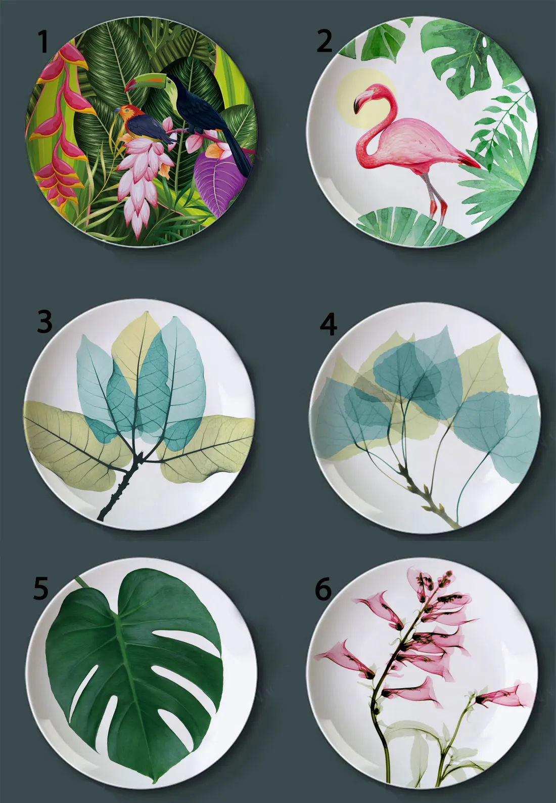 jungle ceramic plates