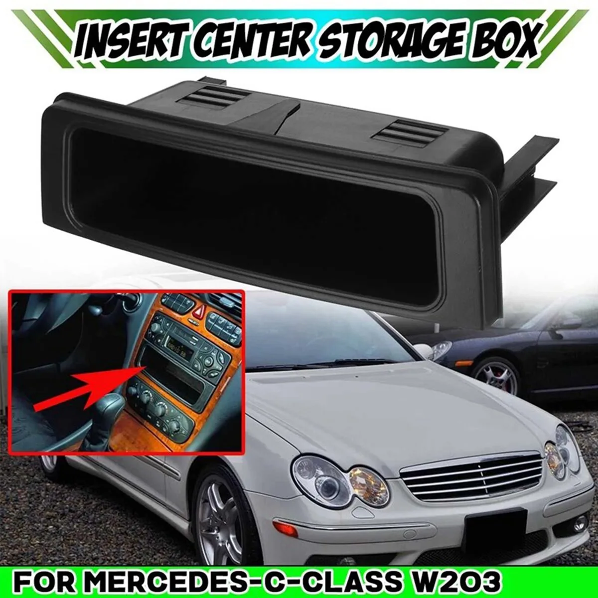 2036830291 Car Center Console Storage Tray for Mercedes-Benz W203 C-Class 2001-2007 W639 Vito Storage Box Organizer 6